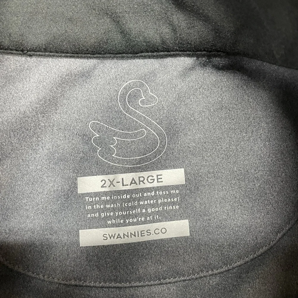 Swannies Gray 1/4 Zip Golf Pullover Men Sz XXL STAIN Casual Preppy